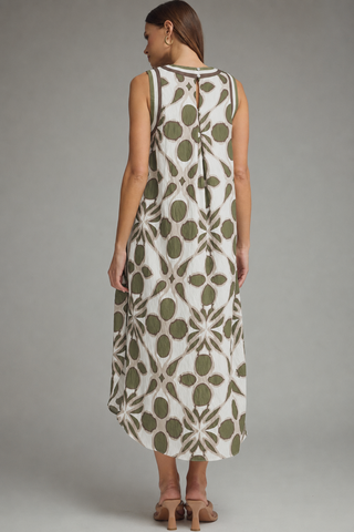 Mosaic Sun Midi Dress in Olive
