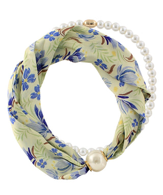 Magnetic Pearl and Scarf Necklace