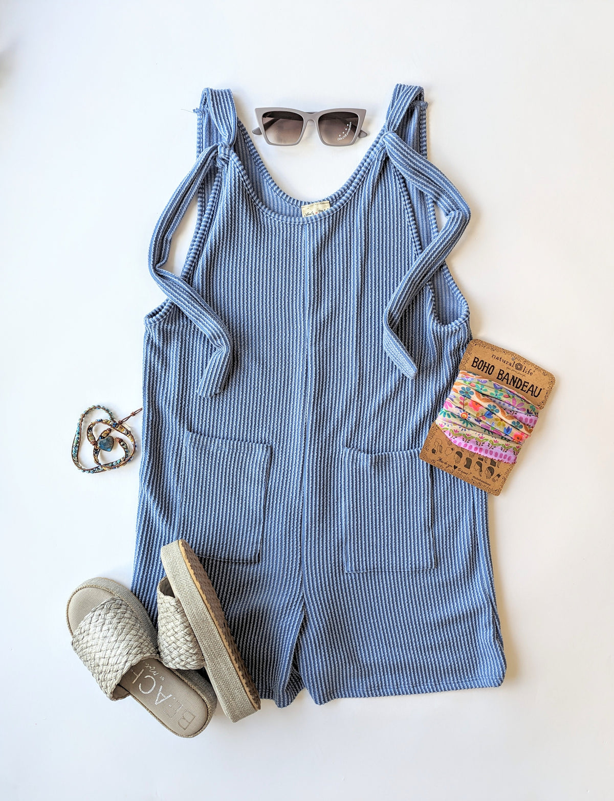 Rockin&#39; Adjustable Ribbed Romper Denim