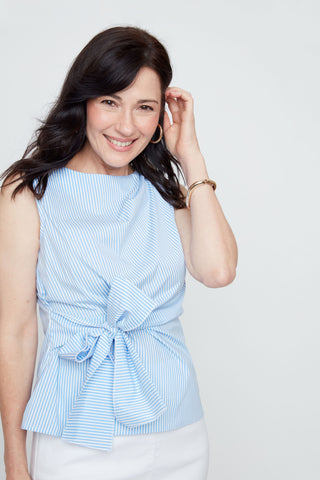 Picnic Perfect Sleeveless Blouse- Stripes