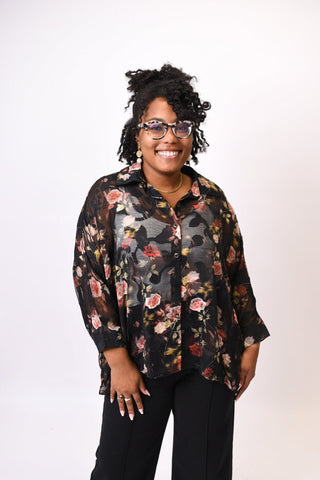 After Hours Floral Blouse - Shop Rust & Ruffles