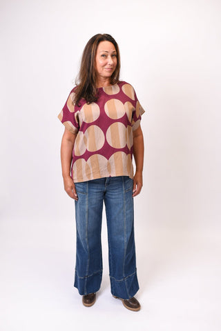 All About Those Dots Blouse in Burgundy - Shop Rust & Ruffles