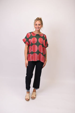 All About Those Dots Blouse in Green - Shop Rust & Ruffles