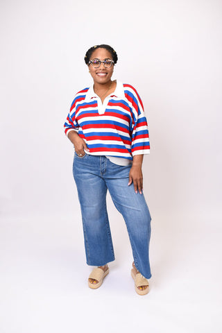 Americana Striped Sweater Top - Shop Rust & Ruffles