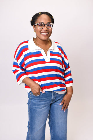 Americana Striped Sweater Top - Shop Rust & Ruffles