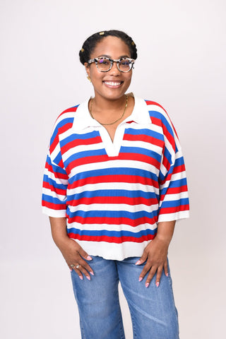 Americana Striped Sweater Top - Shop Rust & Ruffles