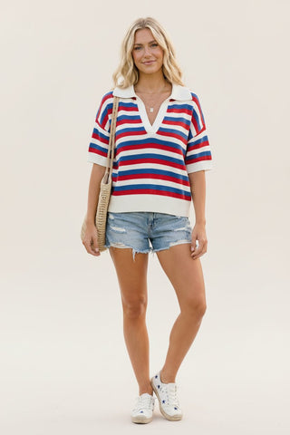 Americana Striped Sweater Top - Shop Rust & Ruffles