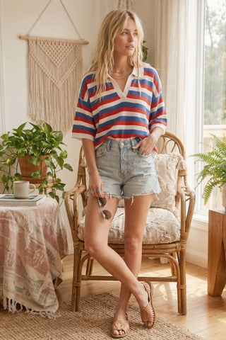 Americana Striped Sweater Top - Shop Rust & Ruffles