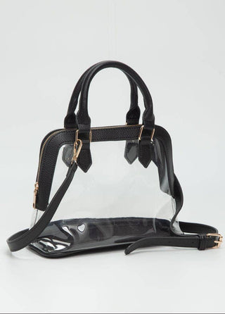 Analise Clear Satchel/Crossbody Bag: Black - Shop Rust & Ruffles