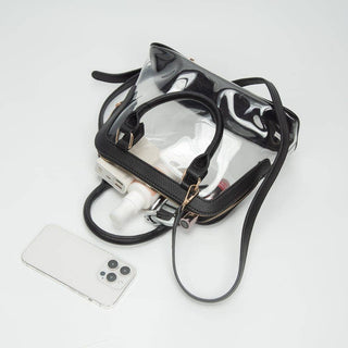 Analise Clear Satchel/Crossbody Bag: Black - Shop Rust & Ruffles