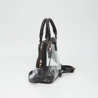 Analise Clear Satchel/Crossbody Bag: Black - Shop Rust & Ruffles