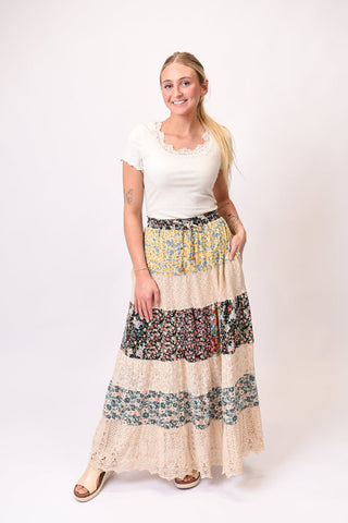 Aria Tiered Boho Maxi Skirt - Shop Rust & Ruffles