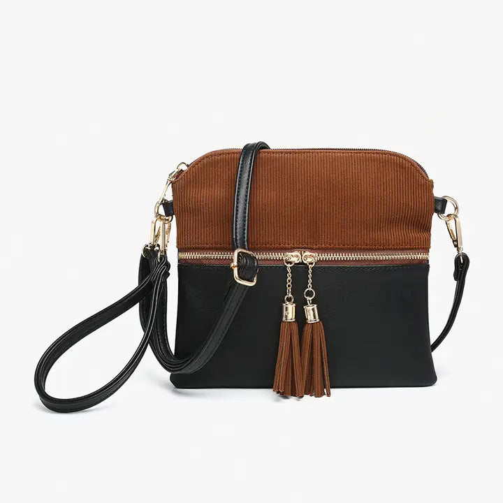 Tara Corduroy 2 Tone Crossbody/Wristlet