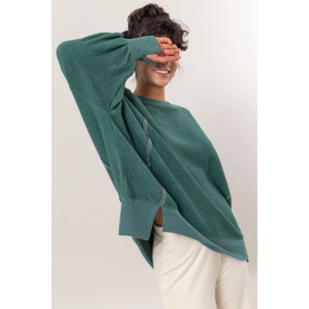 Lounge Bound Sweatshirt in Dark Green