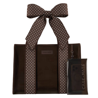 Case-Mate Espresso Polka Dot Bow Jelly Tote Bag