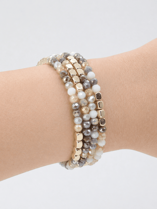 Beaded Bracelet Stack - Greyscale - Shop Rust & Ruffles