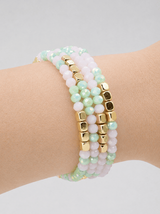 Beaded Bracelet Stack - Sage Blush - Shop Rust & Ruffles