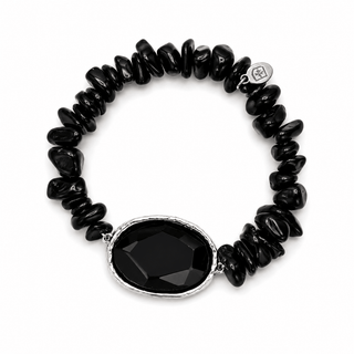 Black Onyx Chip Stone Focal Bracelet - Shop Rust & Ruffles