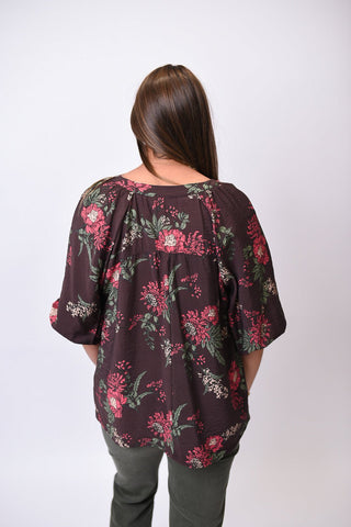 Boho Blooms 3/4 Sleeve Blouse - Shop Rust & Ruffles