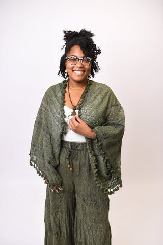 Boho Wander Kimono Basil - Shop Rust & Ruffles