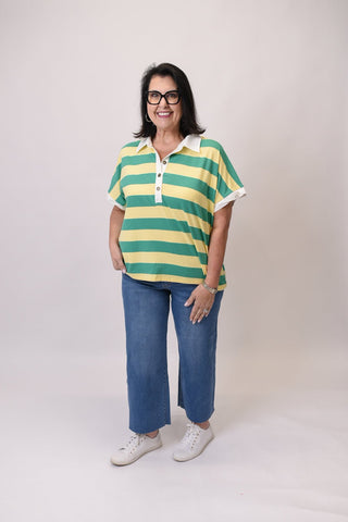 Bold Stripe Boxy Polo - Shop Rust & Ruffles