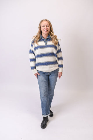 Breton Stripes Boyfriend Polo - Shop Rust & Ruffles