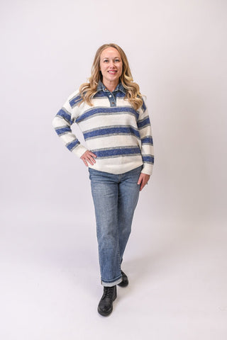 Breton Stripes Boyfriend Polo - Shop Rust & Ruffles