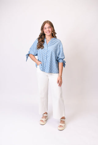Bright Spot Bow Sleeve Blouse - Shop Rust & Ruffles