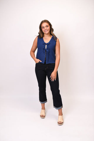 Brunch Club Vest in Navy - Shop Rust & Ruffles