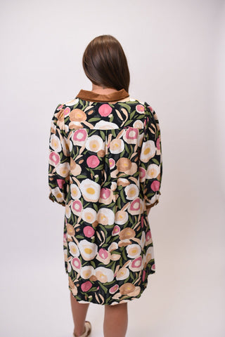 Brushed Floral Mini Dress Black Mix - Shop Rust & Ruffles