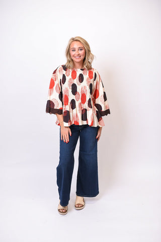 Brushstroke Peplum Top in Berry - Shop Rust & Ruffles