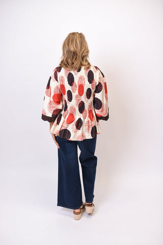 Brushstroke Peplum Top in Berry - Shop Rust & Ruffles