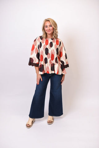 Brushstroke Peplum Top in Berry - Shop Rust & Ruffles