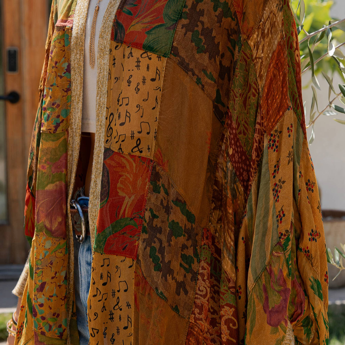 Patchwork Poet Kimono in Marigold
