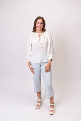 Cabana Chic Blouse in Off White - Shop Rust & Ruffles