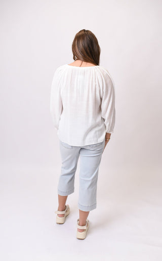 Cabana Chic Blouse in Off White - Shop Rust & Ruffles