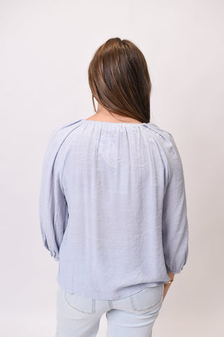 Cabana Chic Blouse in Periwinkle - Shop Rust & Ruffles