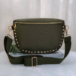 Carina Suede Studded Crossbody Bag: Olive - Shop Rust & Ruffles