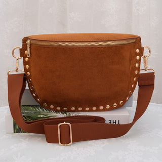 Carina Suede Studded Crossbody Bag: Rich Tan - Shop Rust & Ruffles