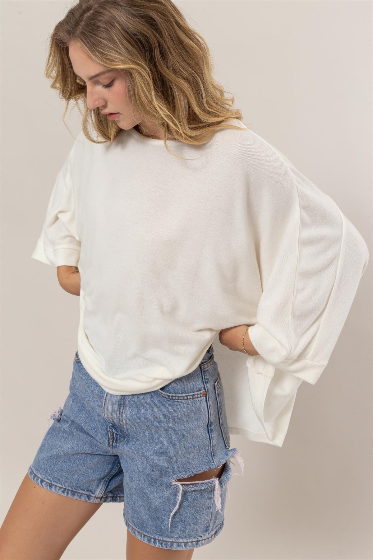 Weekend Vibes Top in Cream