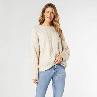 Casper Cable Knit Sweater in Oatmeal