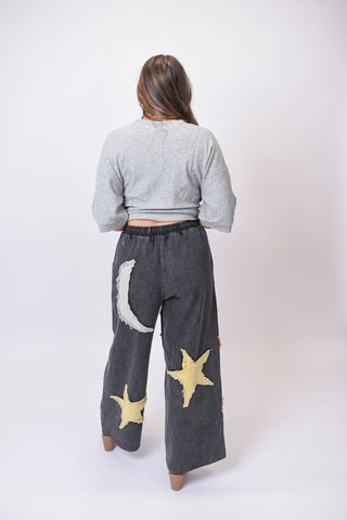 Celestial Wide Leg Pants in Black - Shop Rust & Ruffles