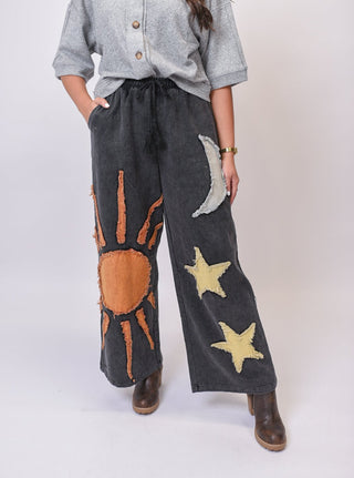 Celestial Wide Leg Pants in Black - Shop Rust & Ruffles