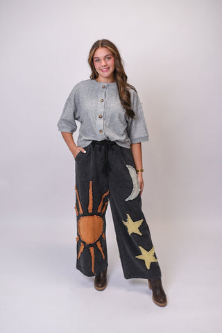 Celestial Wide Leg Pants in Black - Shop Rust & Ruffles