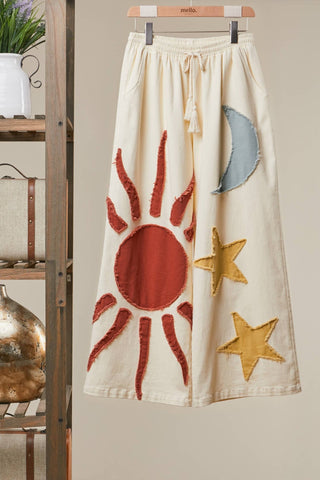 Celestial Wide Leg Pants in Cream - Shop Rust & Ruffles