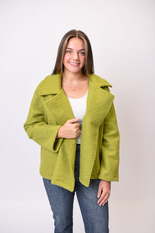 Charlie Boucle Jacket in Lime - Shop Rust & Ruffles