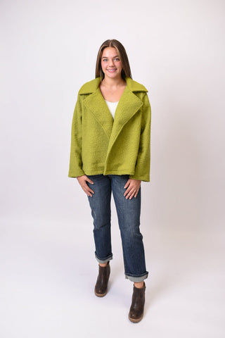 Charlie Boucle Jacket in Lime - Shop Rust & Ruffles