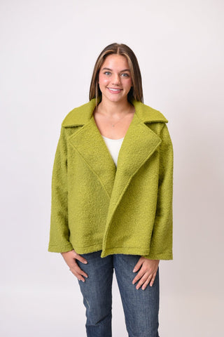 Charlie Boucle Jacket in Lime - Shop Rust & Ruffles