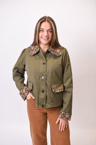 Chic Escape Floral Trim Jacket - Shop Rust & Ruffles