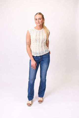 Chic Lace Top in Natural - Shop Rust & Ruffles
